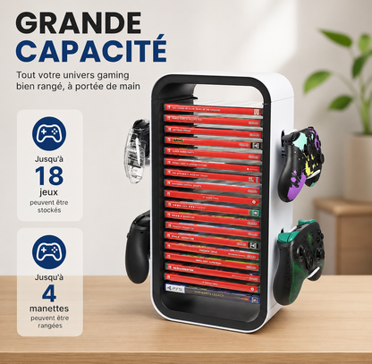 Organisateur Gaming Compact – 18 Jeux & 4 Manettes
