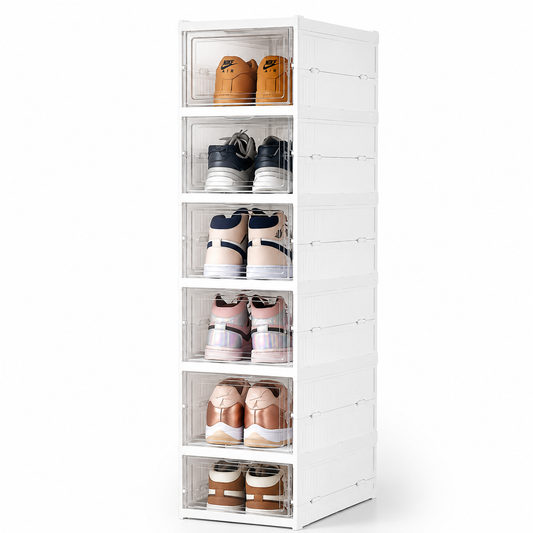 Boîte de rangement à chaussures pliable et empilable
