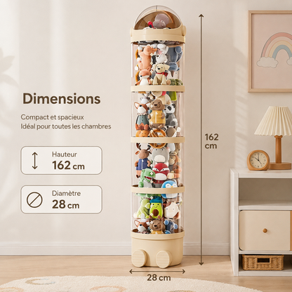 Tube de rangement transparent pour peluches
