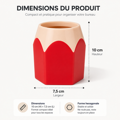 Pot à crayons en forme de crayon – Organisateur de bureau enfant