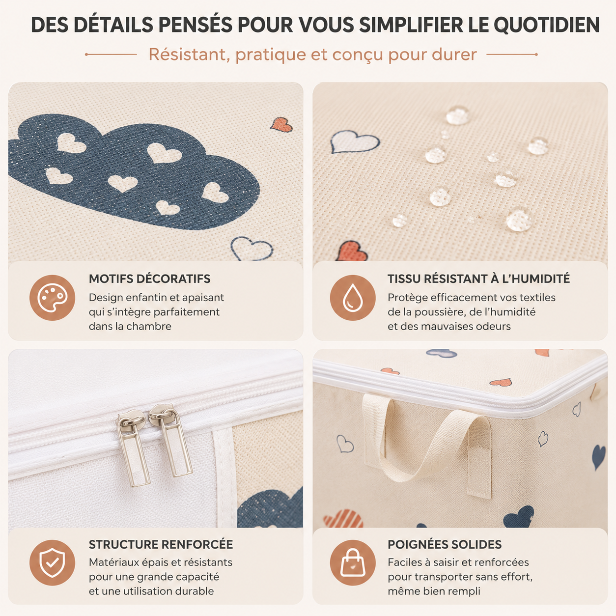 Sac de rangement pour couettes, jouets et vêtements