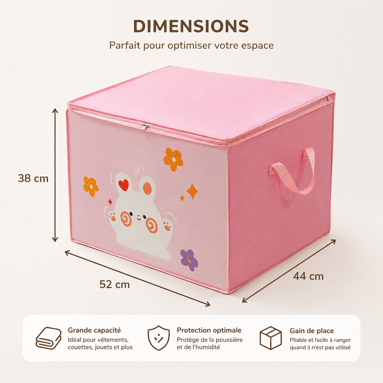 Sac de rangement pliable pour vêtements, couettes et jouets