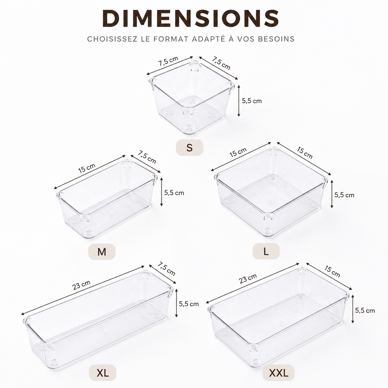 Organisateur de tiroir modulable transparent – Rangement chambre enfant