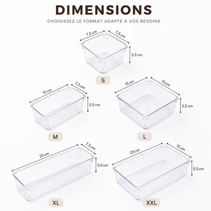 Organisateur de tiroir modulable transparent – Rangement chambre enfant