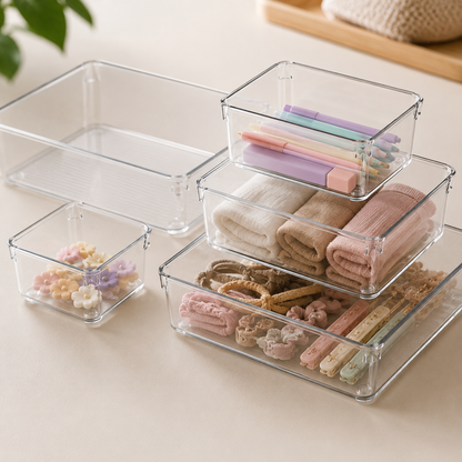 Organisateur de tiroir modulable transparent – Rangement chambre enfant