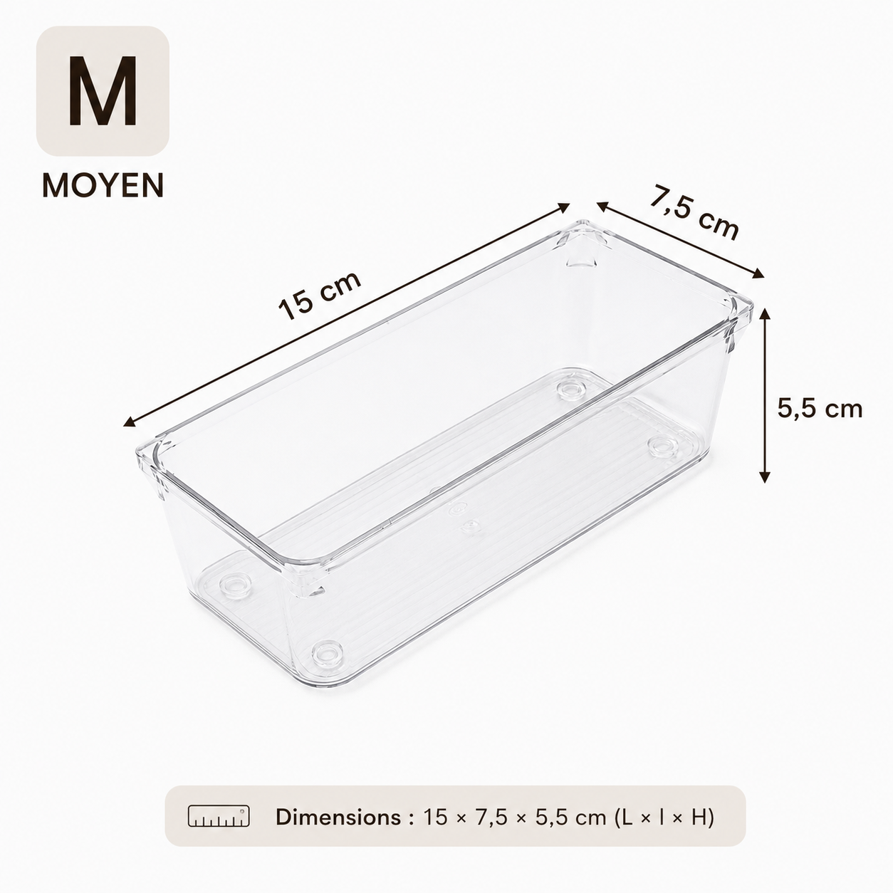 Organisateur de tiroir modulable transparent – Rangement chambre enfant
