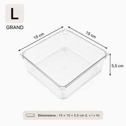 Organisateur de tiroir modulable transparent – Rangement chambre enfant