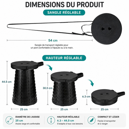 Tabouret Télescopique Compact pour Balcon & Terrasse