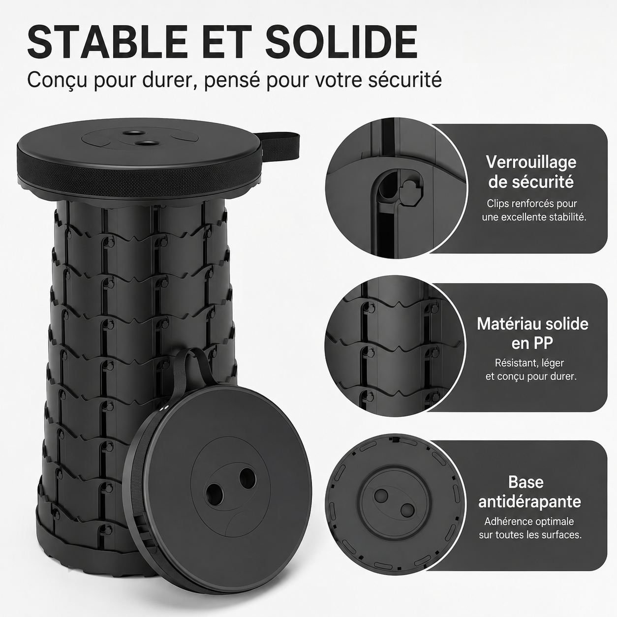 Tabouret Télescopique Compact pour Balcon & Terrasse