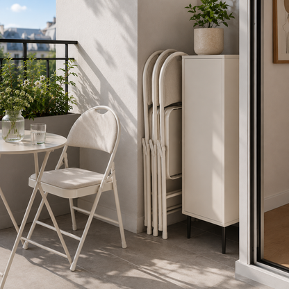 Chaise pliante rembourrée en tissu ( Lot de 4 )