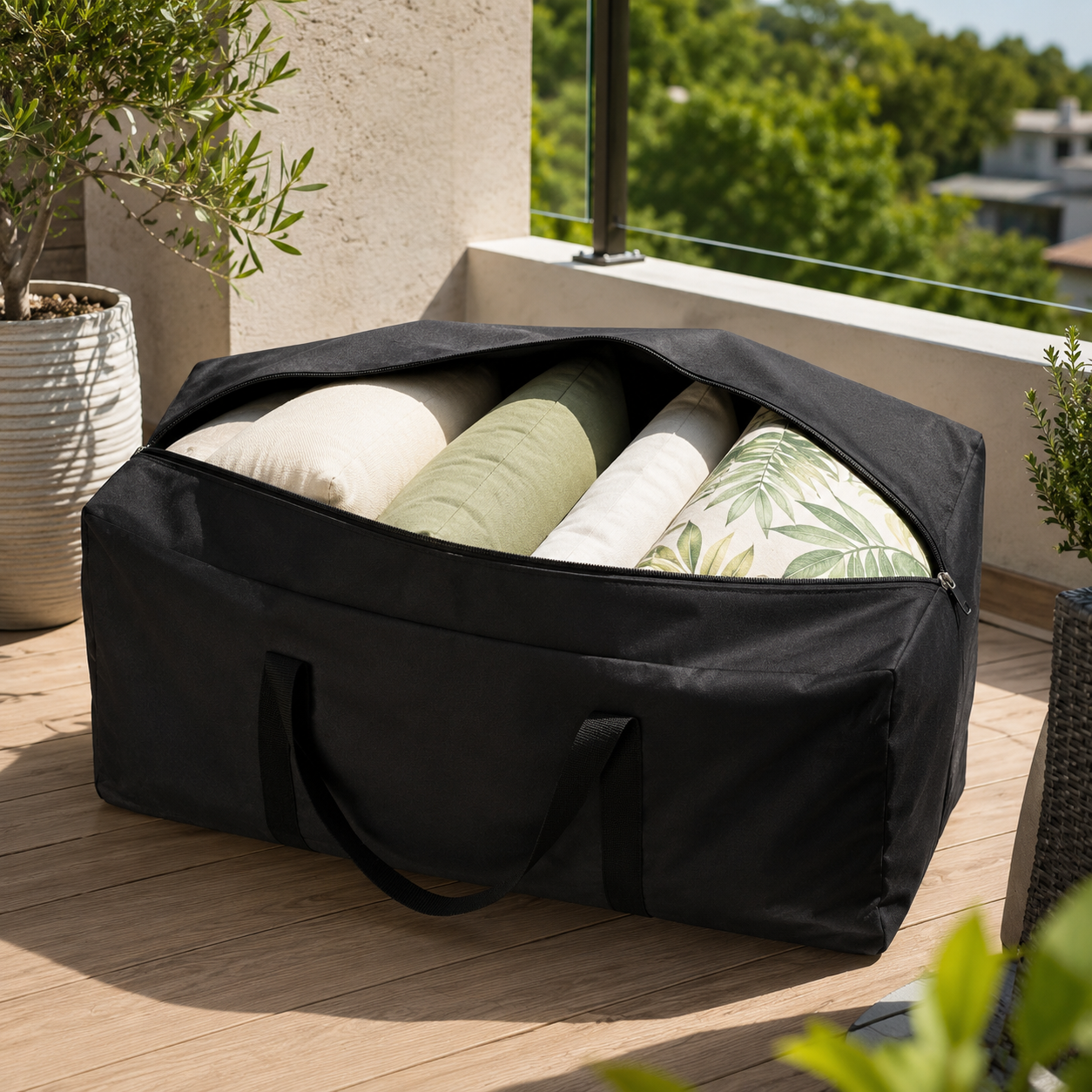 Sac de rangement extérieur pour coussins et accessoires de terrasse