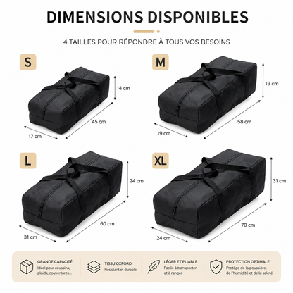 Sac de rangement extérieur pour coussins et accessoires de terrasse