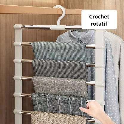 Cintre porte-pantalons à 7 barres
