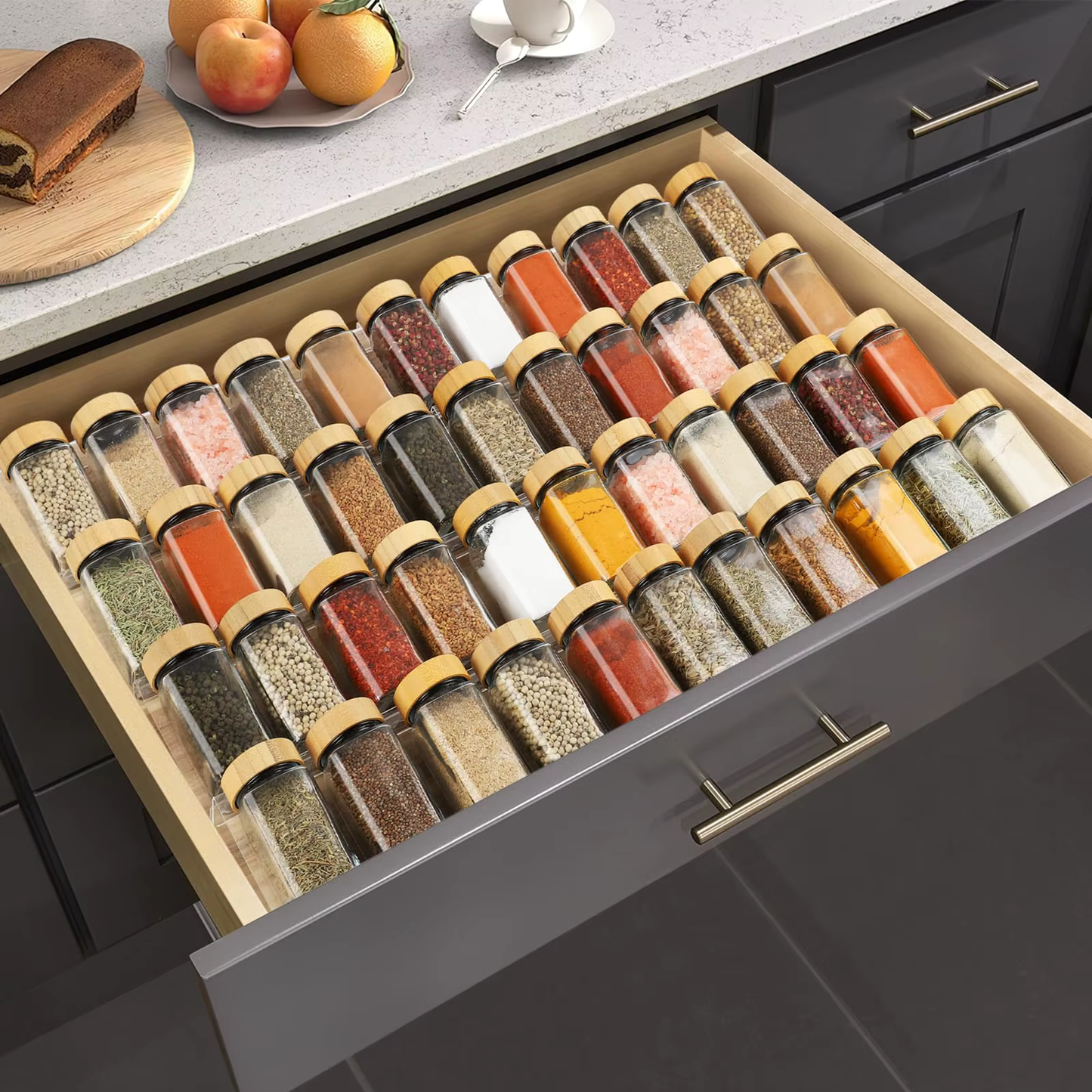 Organisateur à Épices de Tiroir Modulable – Gain de Place pour Cuisine