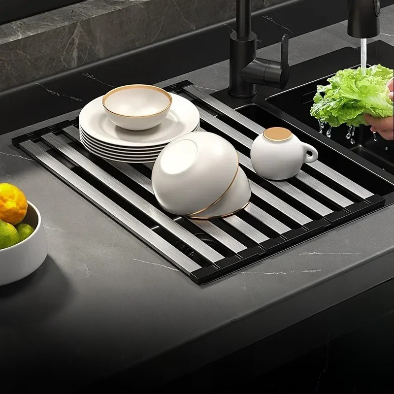 Égouttoir Enroulable Inox pour Évier