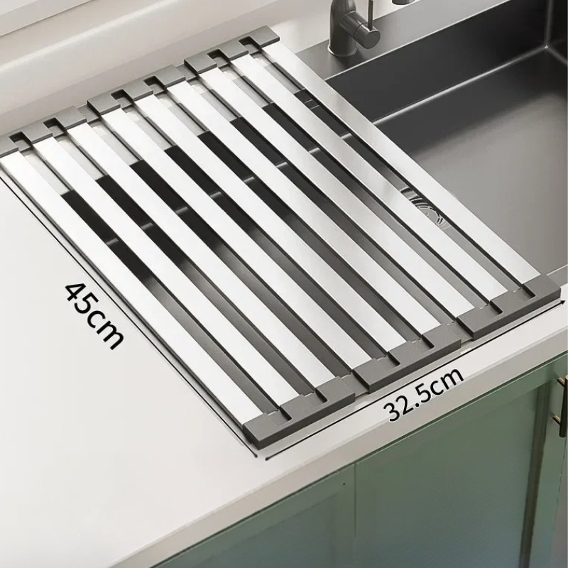 Égouttoir Enroulable Inox pour Évier