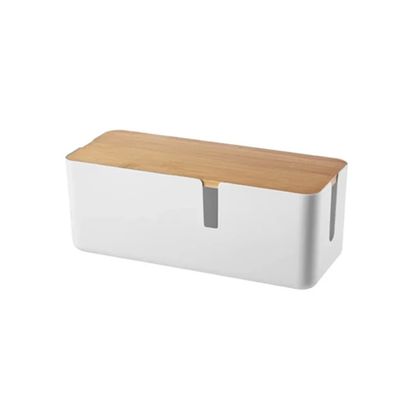 Boîte Cache-Câbles Design avec Couvercle Effet Bois