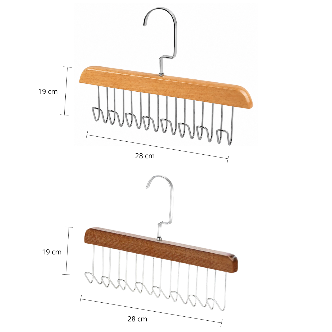 Cintre organisateur en bois multifonction