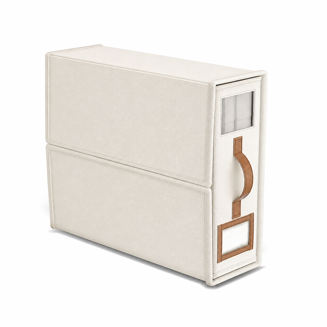 Boîte de rangement pour linge de lit avec fenêtre de visualisation