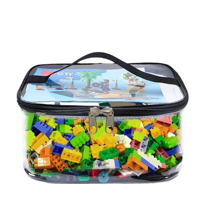 Sac de rangement transparent pour jouets avec fermeture zippée