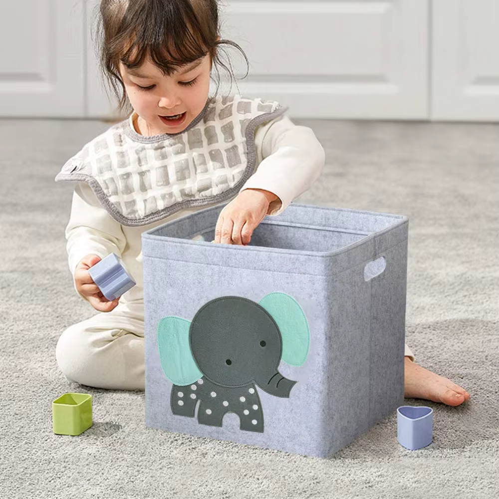 Boîte de rangement pliable pour jouets avec motifs animaux