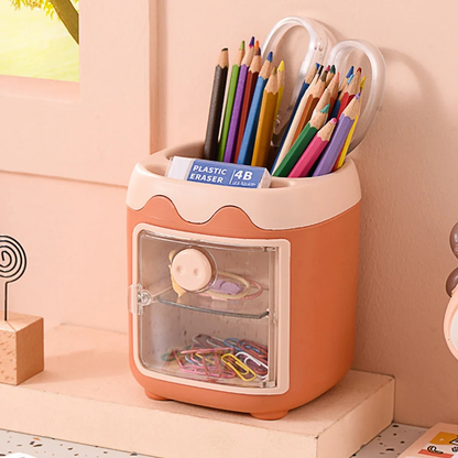 Pot à crayons avec tiroir de rangement