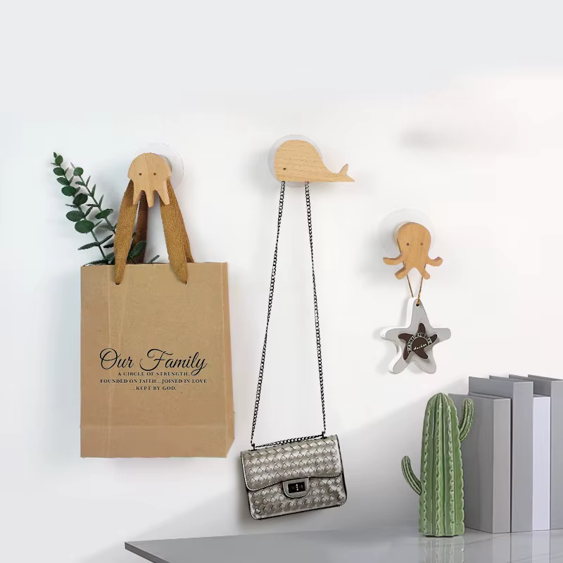 Crochet mural en bois animal – Décoration et rangement pour chambre d'enfant