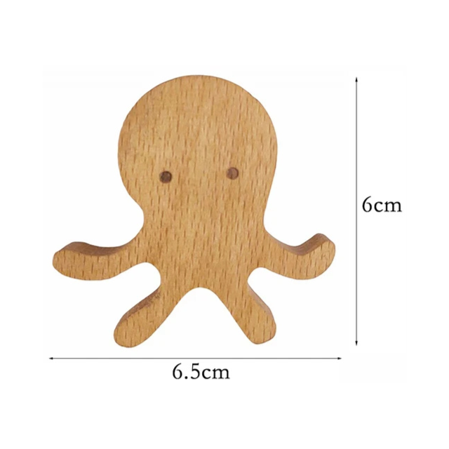 Crochet mural en bois animal – Décoration et rangement pour chambre d'enfant