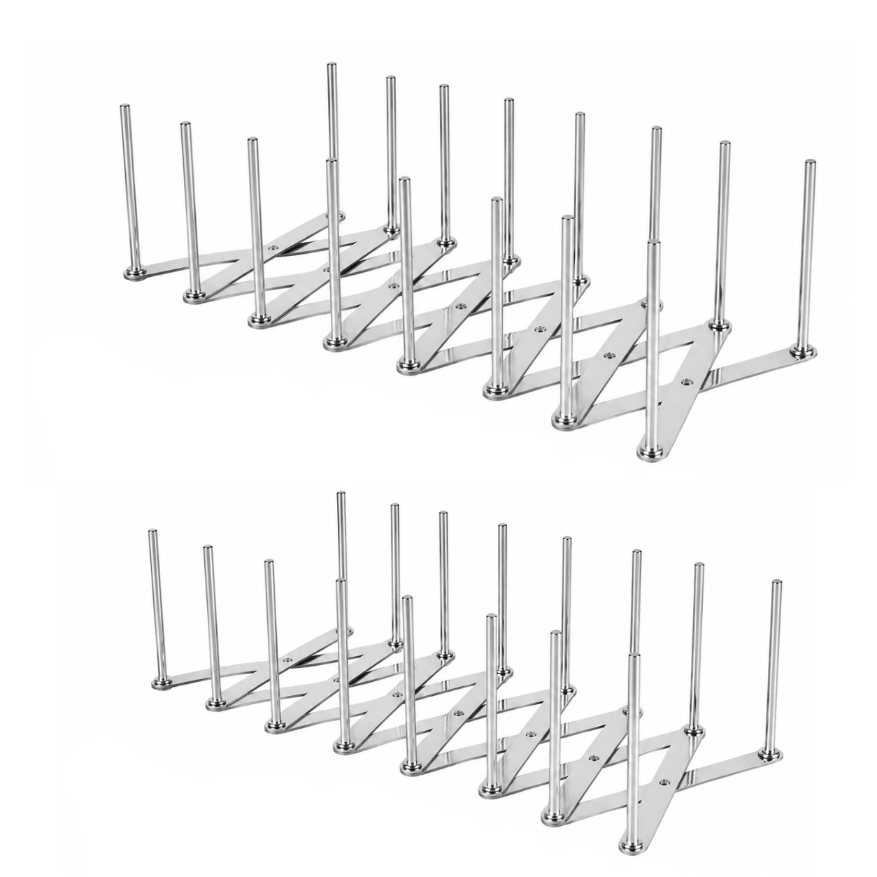 Lot de 2 range-couvercles et vaisselle extensibles en acier inoxydable