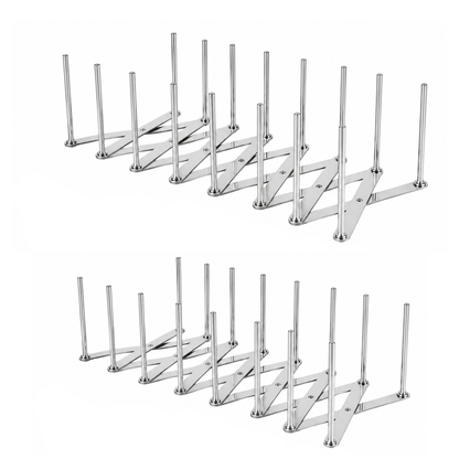 Lot de 2 range-couvercles et vaisselle extensibles en acier inoxydable