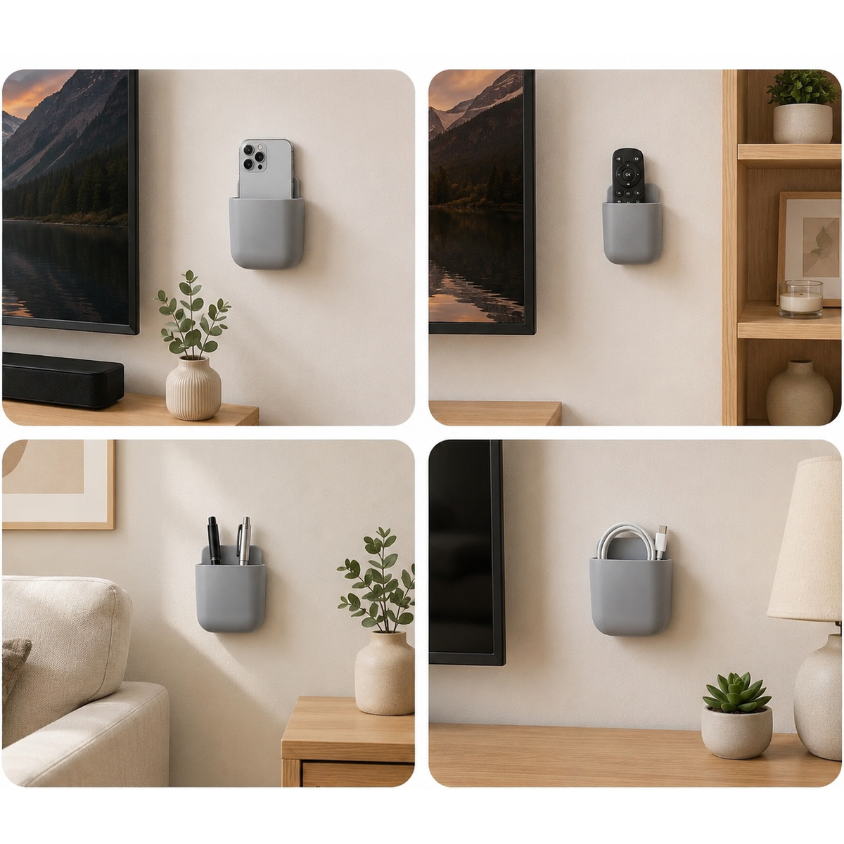 Support mural multifonction adhésif – Lot de 2