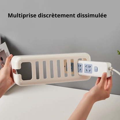 Boîte Cache-Câbles Design avec Couvercle Effet Bois