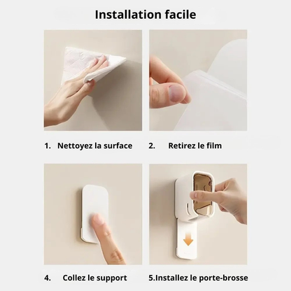 Porte-brosse à dents mural individuel avec capot