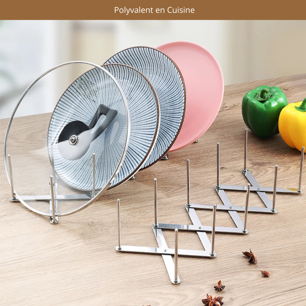 Organisateur d’Assiettes et Couvercles Extensible