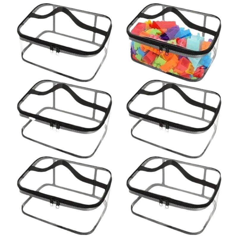 Sac de rangement transparent pour jouets avec fermeture zippée