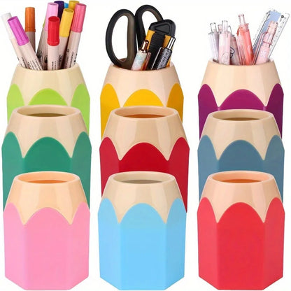 Pot à crayons en forme de crayon – Organisateur de bureau enfant