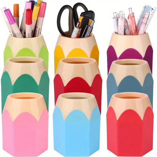 Pot à crayons en forme de crayon – Organisateur de bureau enfant