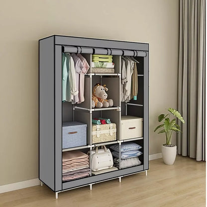 Armoire de rangement en tissu avec double penderie
