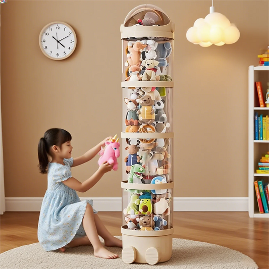 Tube de rangement transparent pour peluches