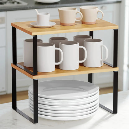 Étagère de Cuisine Extensible Bois & Métal