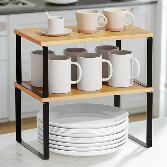 Étagère de Cuisine Extensible Bois & Métal