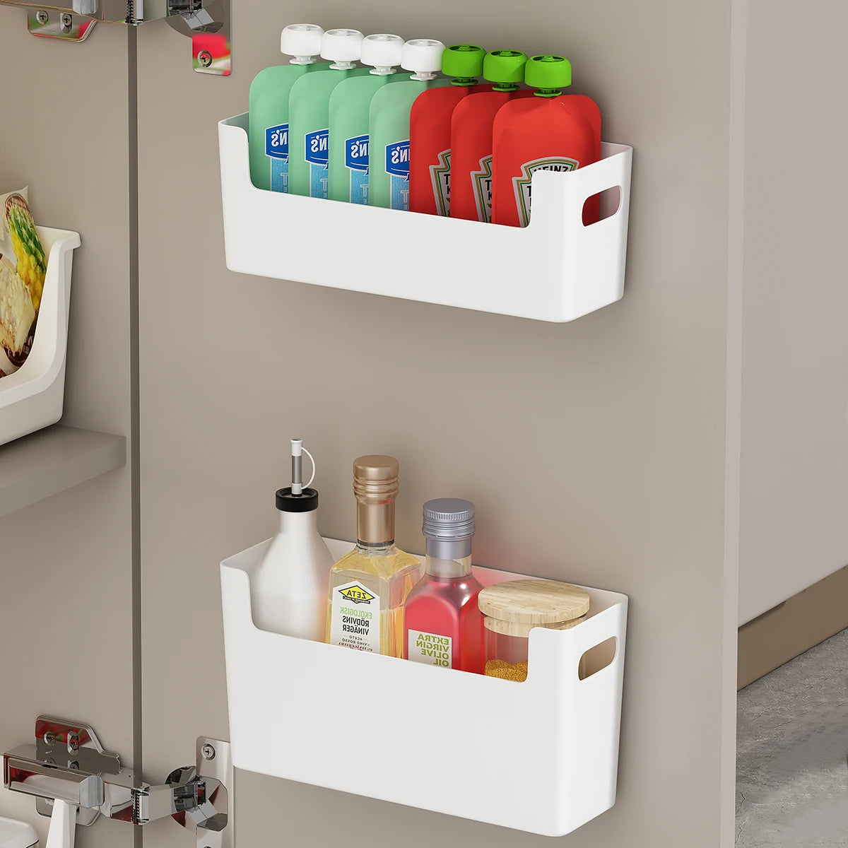 Organisateur mural de cuisine sans perçage (Lot de 2)