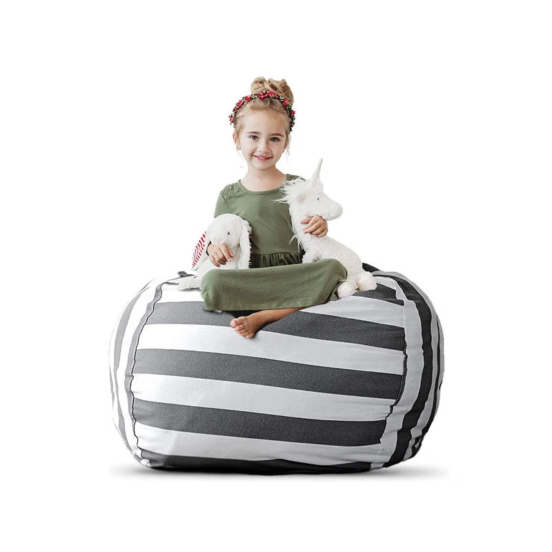 Pouf de rangement pour peluches et couvertures