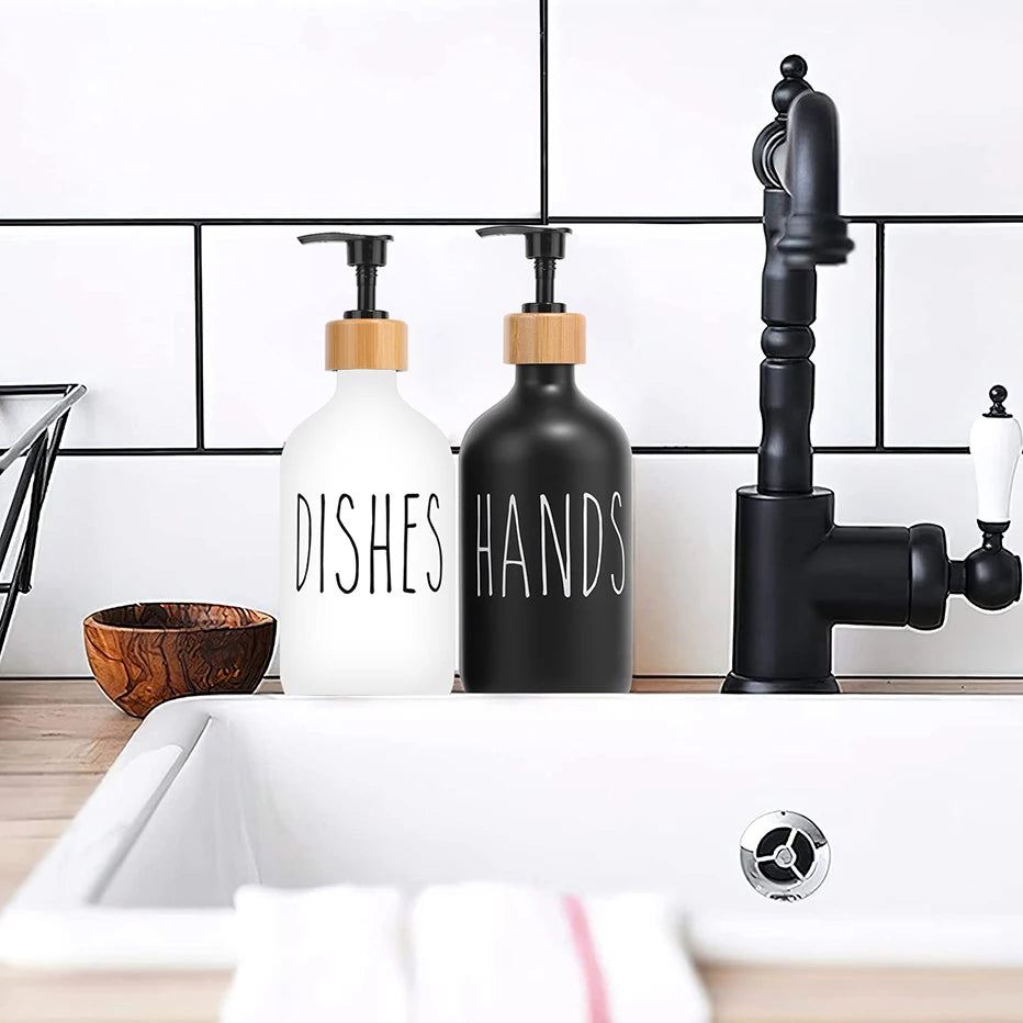 Distributeurs de Savon Cuisine – Set Noir & Blanc