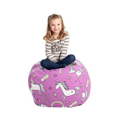 Pouf de rangement pour peluches et couvertures