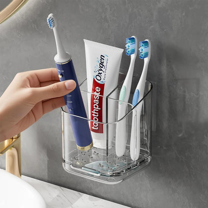 Organisateur Mural Transparent pour Brosse à Dents et Dentifrice