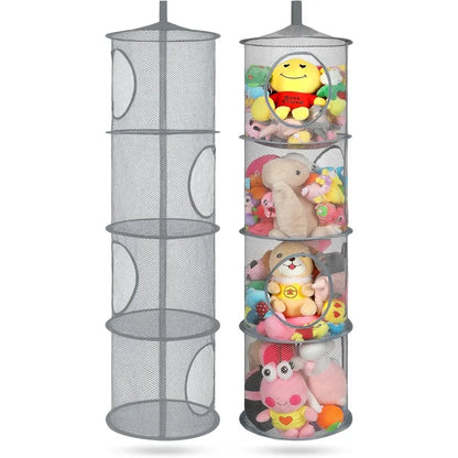 Rangement suspendu à 4 compartiments pour peluches