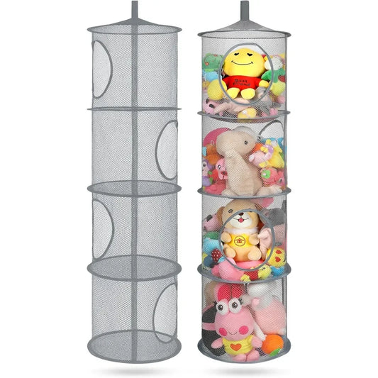 Rangement suspendu à 4 compartiments pour peluches