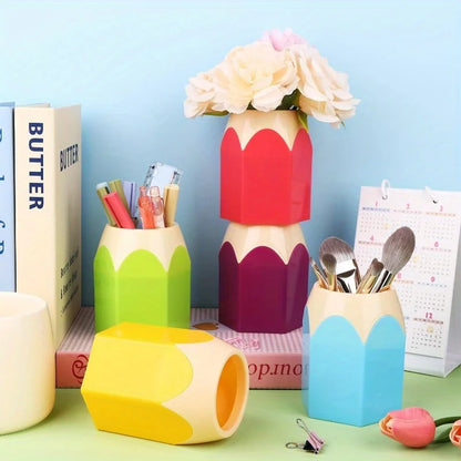 Pot à crayons en forme de crayon – Organisateur de bureau enfant