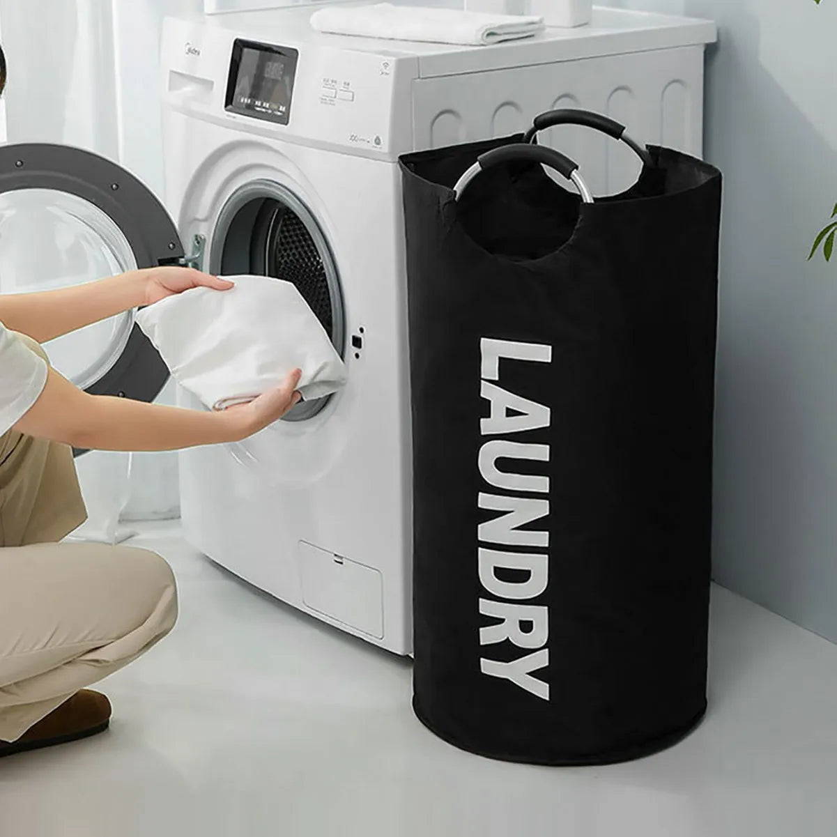 Panier à Linge  90L avec Poignées Confort